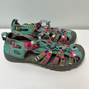 KEEN WHISPER Womens 6 Turquoise Pink Waterproof Outdoor Hiking Sandals Shoes